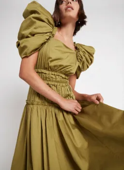 Aje Frequency Butterfly Sleeve Midi Dress Green Size 6 for rent on The Volte - image 4