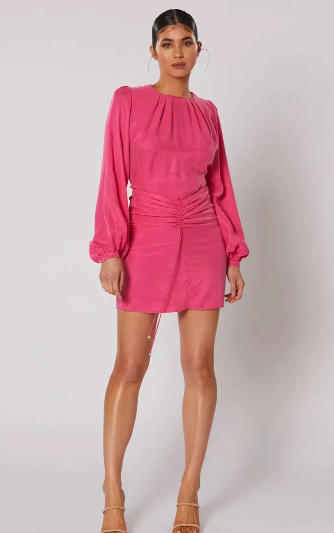 Winona Cerise Short dress Pink Size S for rent on The Volte - main image