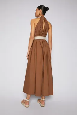 Scanlan Theodore Cotton Strapping Dress Coconut Brown Size 8 for rent on The Volte - image 3