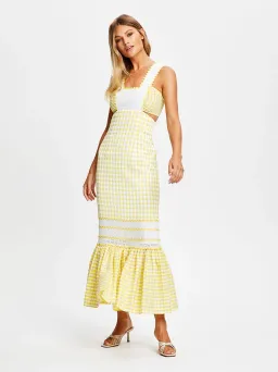 Alice McCall Mango Wild Angels Midi Dress Yellow Print Size 12 for rent on The Volte - image 2