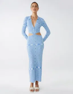 Blue Lover Cartia Knit Dress Blue Size 8 for rent on The Volte - image 1