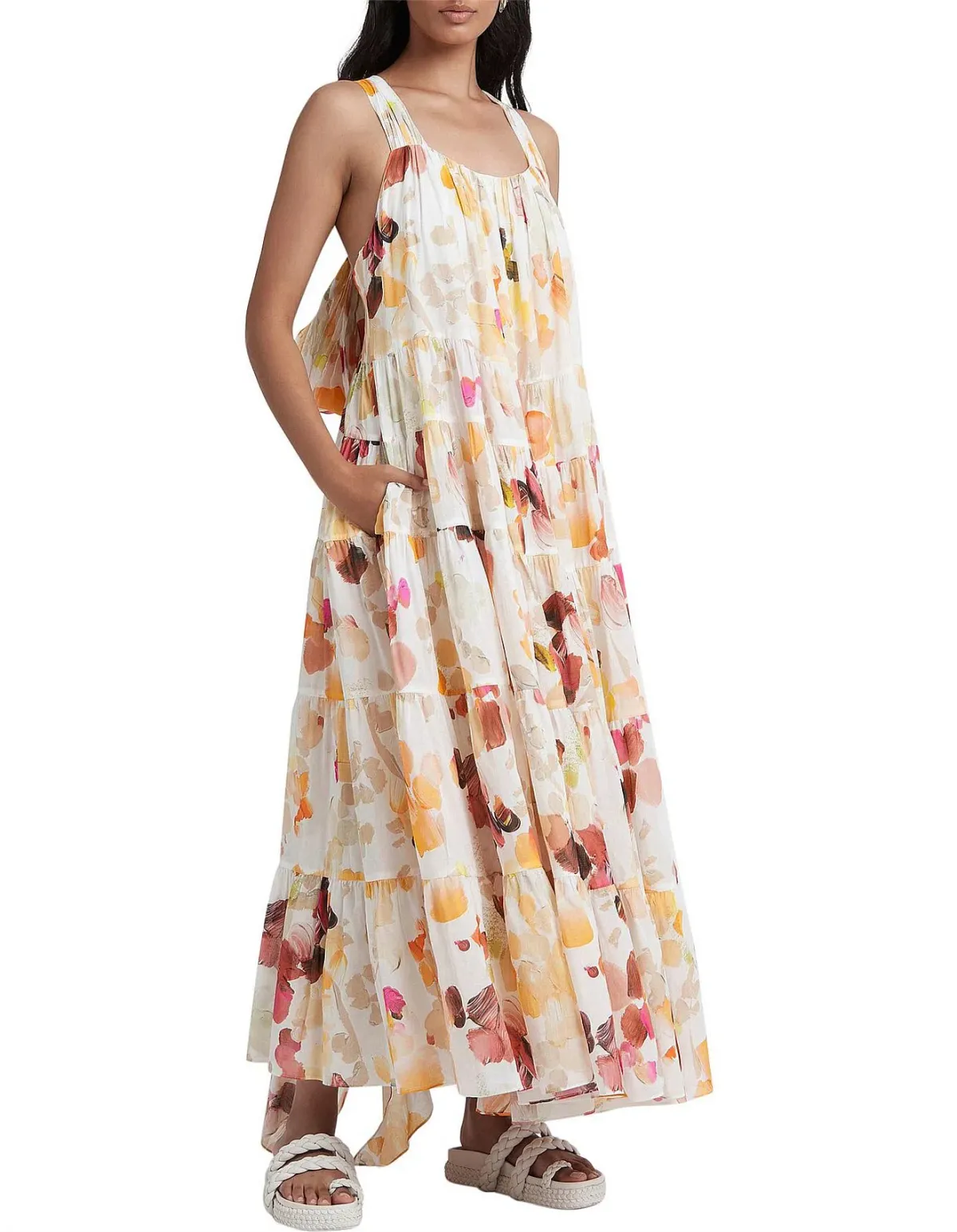 AJE Dassia Tiered Bow Back Maxi Dress for rent on The Volte - main image