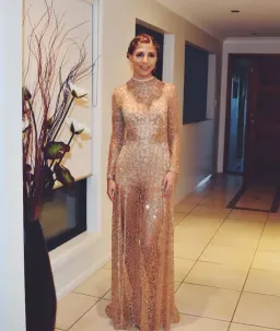 Alamour the Label Moet Gown Shimmering Gold Size 8 for rent on The Volte - image 1