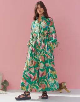 Alemais Arlo Shirt Dress Green Size 14 for rent on The Volte - image 1
