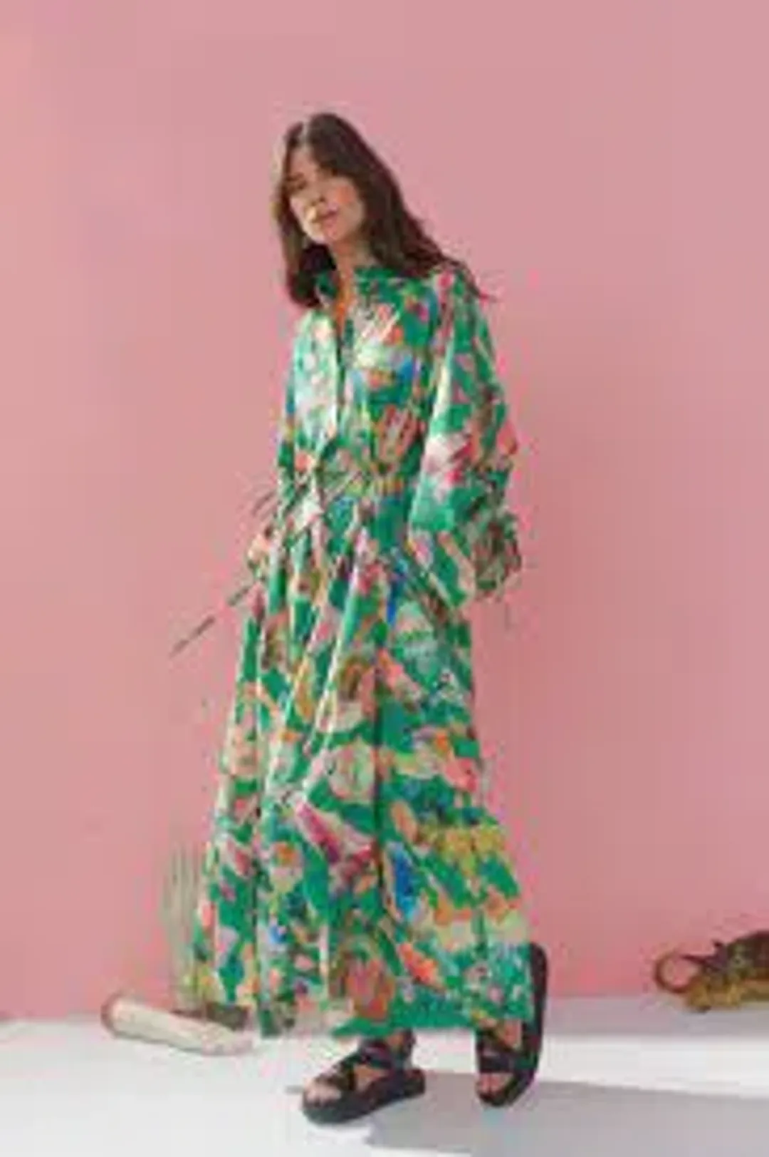 Alemais Arlo Shirt Dress Green Size 14 for rent on The Volte - main image