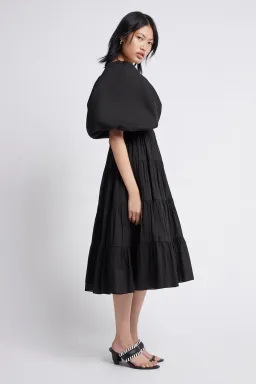 Aje Cherished Midi Dress Black Size 6  for rent on The Volte - image 2