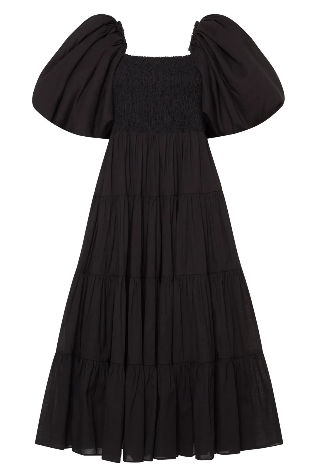 Aje Cherished Midi Dress Black Size 6  for rent on The Volte - main image