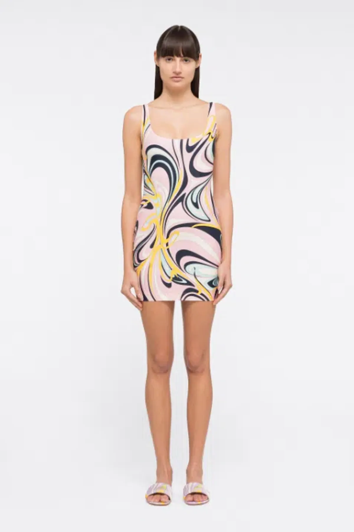 Emilio Pucci Onde Print Mini Dress Pink Size 6 for rent on The Volte - main image