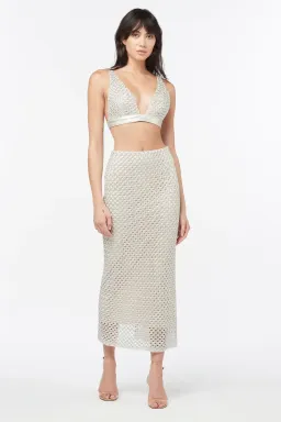 Manning Cartell Soiree Bra and Pencil Skirt Set Silver Size 8 for rent on The Volte - image 1