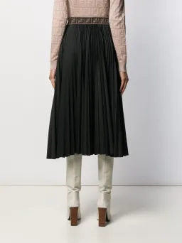 Fendi FF Pleated Skirt Black Size 8  for rent on The Volte - image 2