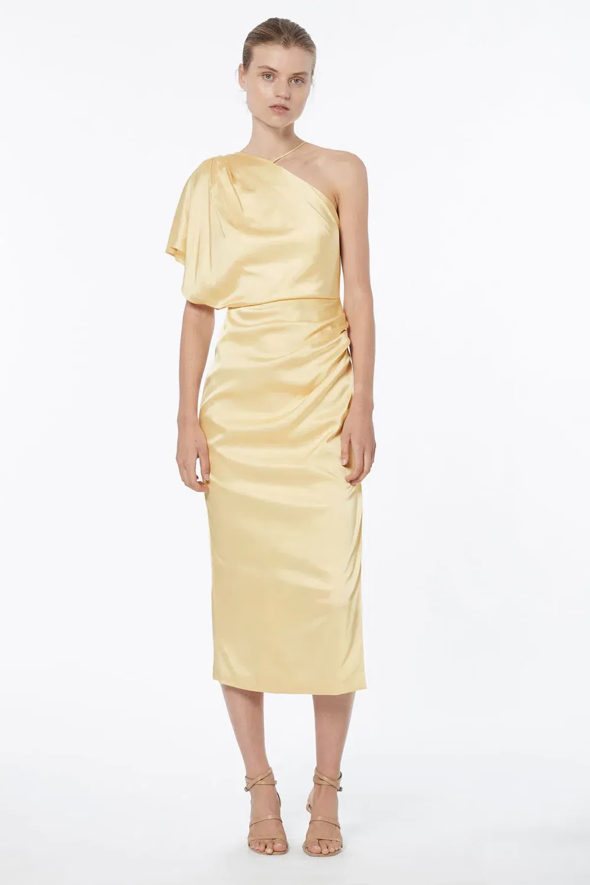 Manning Cartell Miami Heat Asymmetric Dress Yellow Size 8 for rent on The Volte - main image