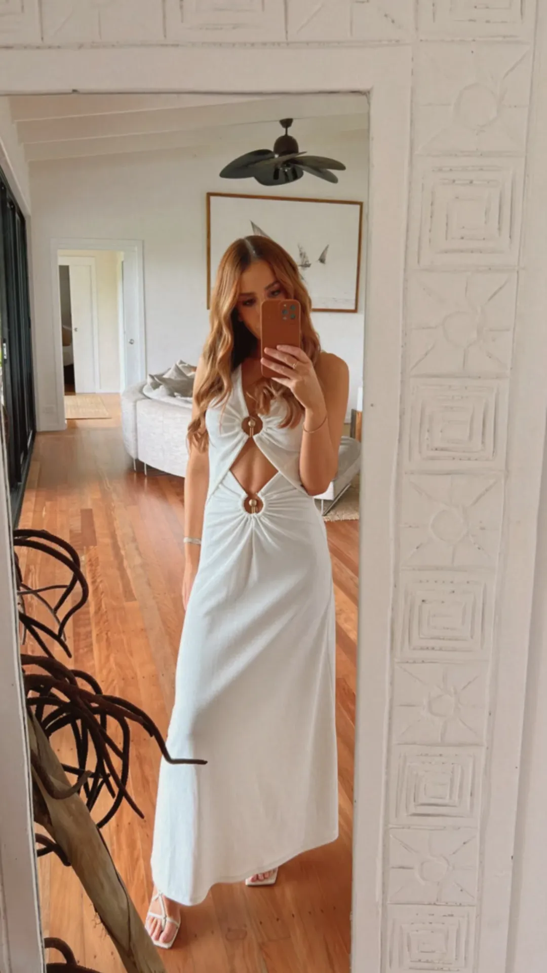 Christopher Esber Vertical Orbit Front Dress White Size 8 for rent on The Volte - main image
