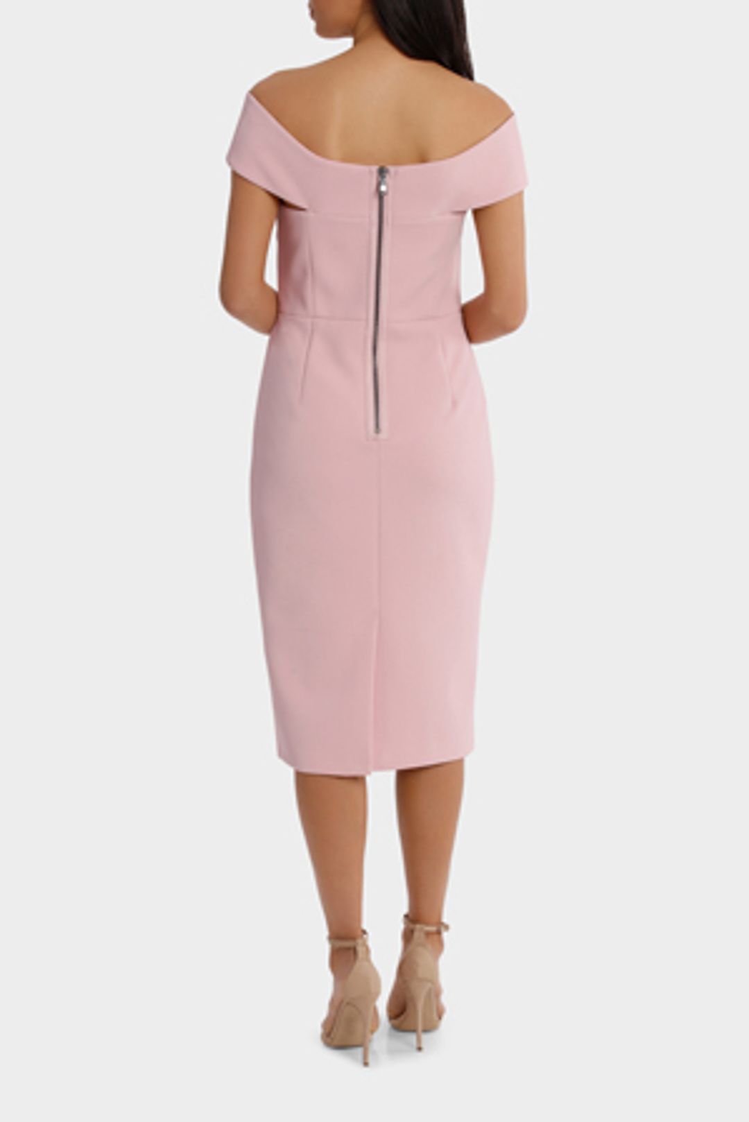 Wayne Cooper Cross Front Dress Rose Pink Size 16 for rent on The Volte - main image