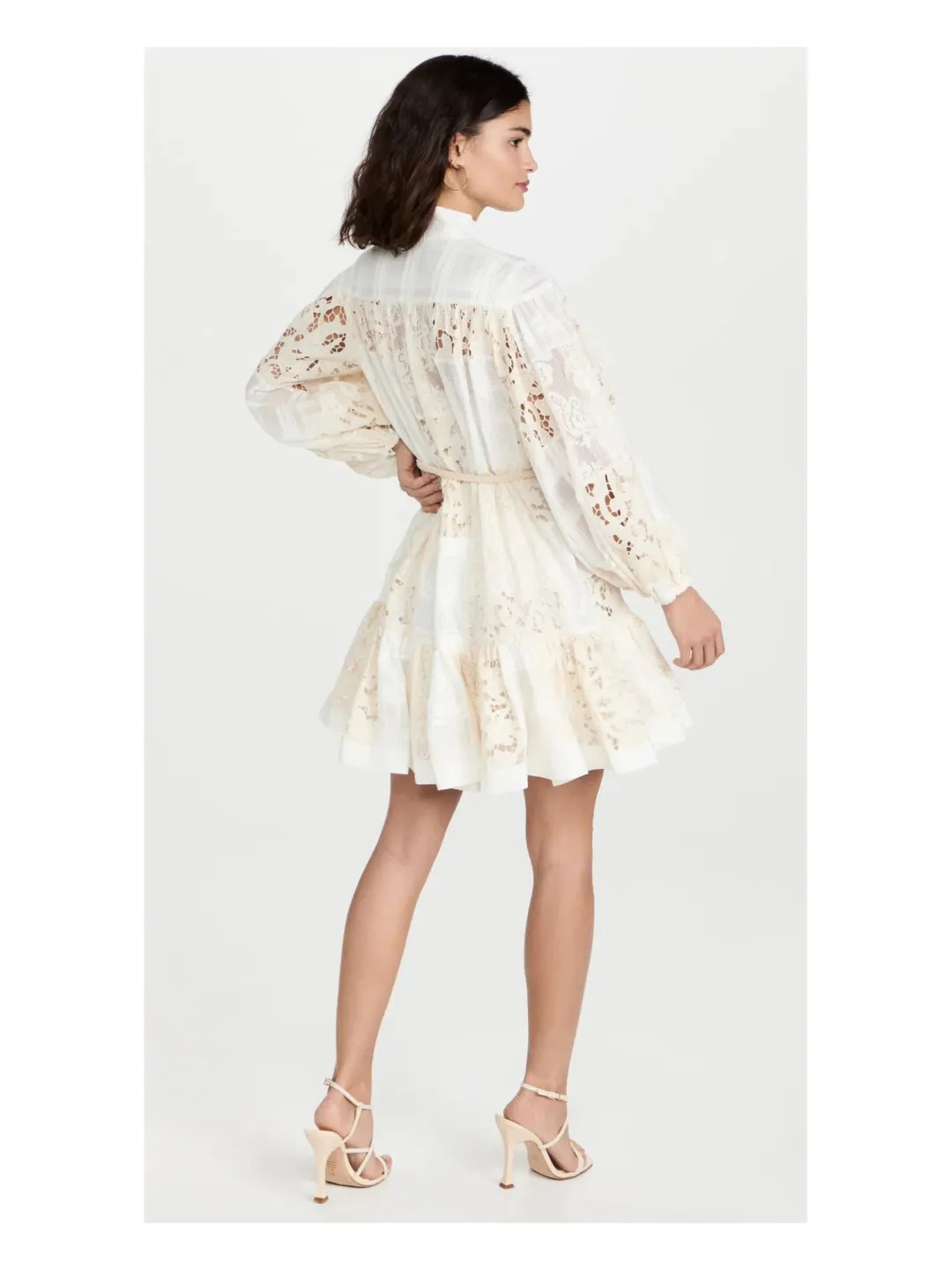 Zimmermann Andie Drop Waist Mini Dress White Size 12 for rent on The Volte - main image
