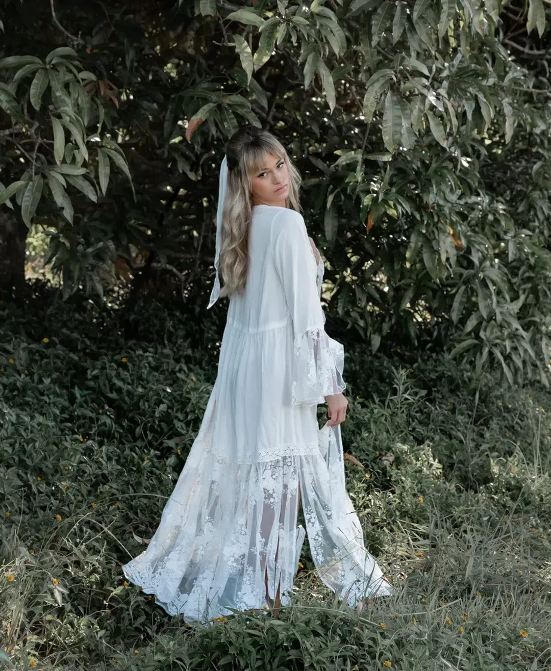 Coven & Co Stevie Robe White One Size for rent on The Volte - main image