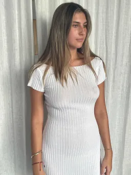 Bec & Bridge Millie Knit Midi Dress White Size 6 for rent on The Volte - image 4