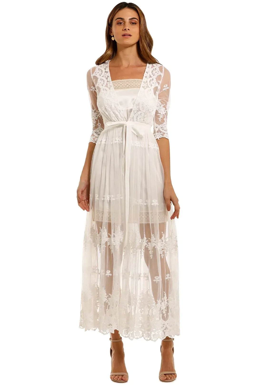 Spell Canyon Moon Mesh Duster White Size M for rent on The Volte - main image
