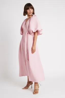Aje Evermore Midi Dress Rose Pink Size 8  for rent on The Volte - image 3