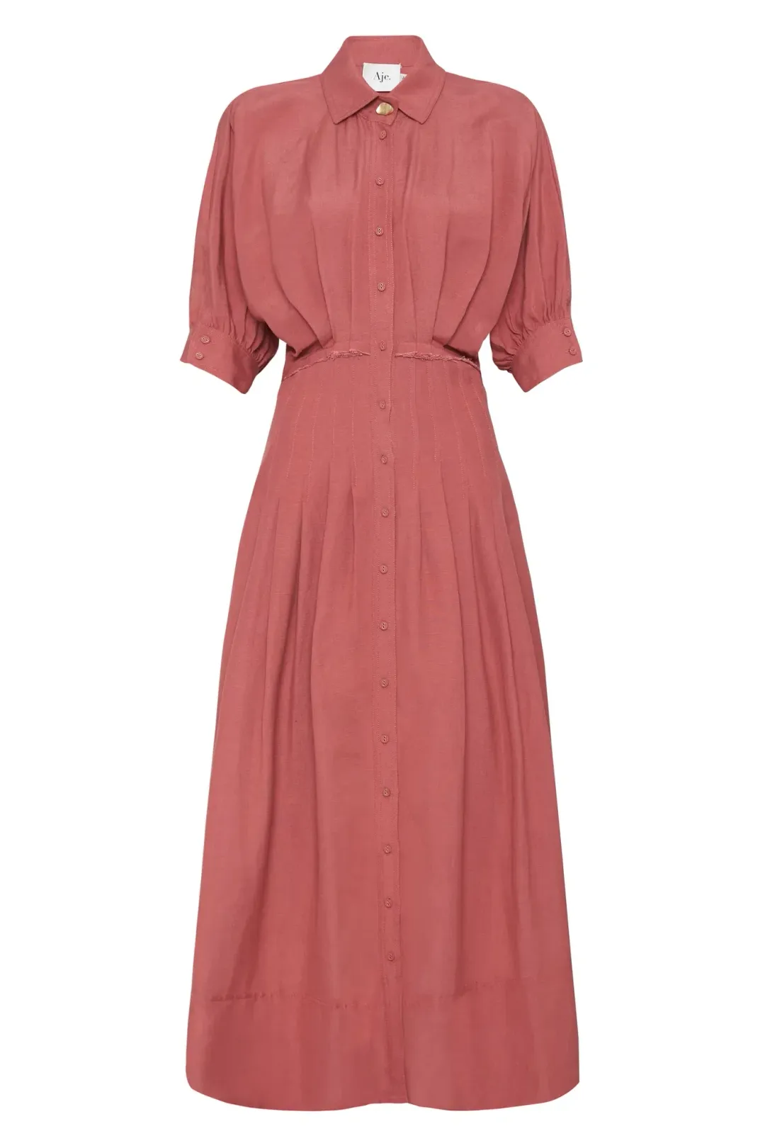 Aje Nova Shirt Midi Dress Dusty Rose Size 8 for rent on The Volte - main image