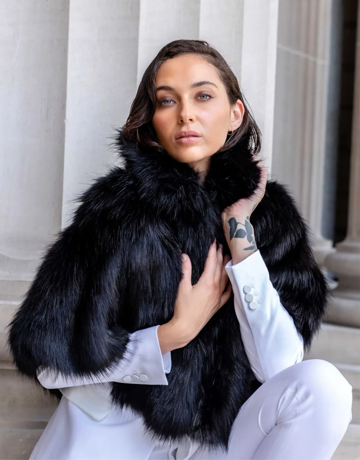 Unreal Fur Nord Cape Black One Size for rent on The Volte - main image