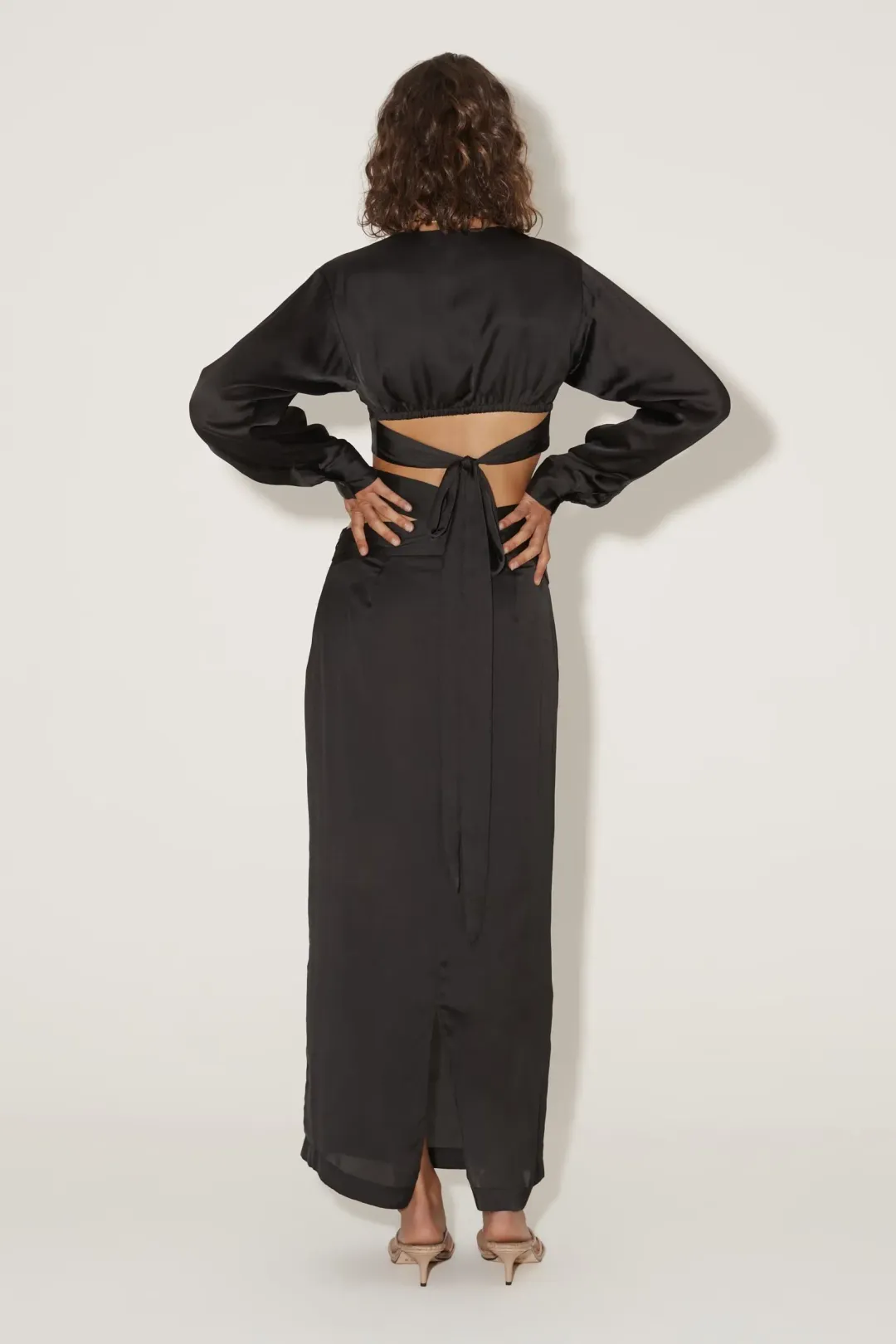 Hansen & Gretel Sofia Shirt and Shimma Skirt Set Black Size 8 for rent on The Volte - main image