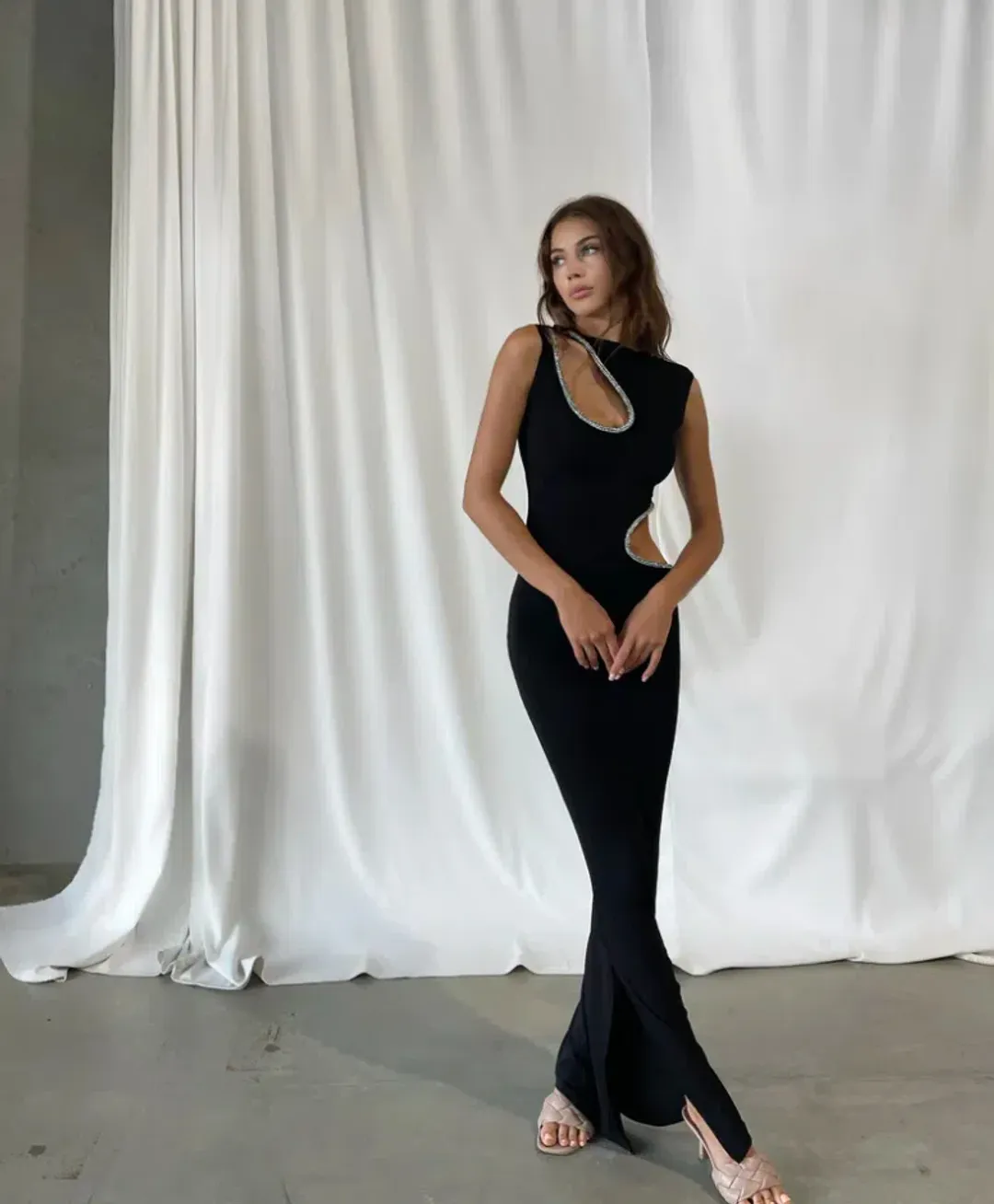 Ivona Skelo Vivia Dress Black Size 10 for rent on The Volte - main image