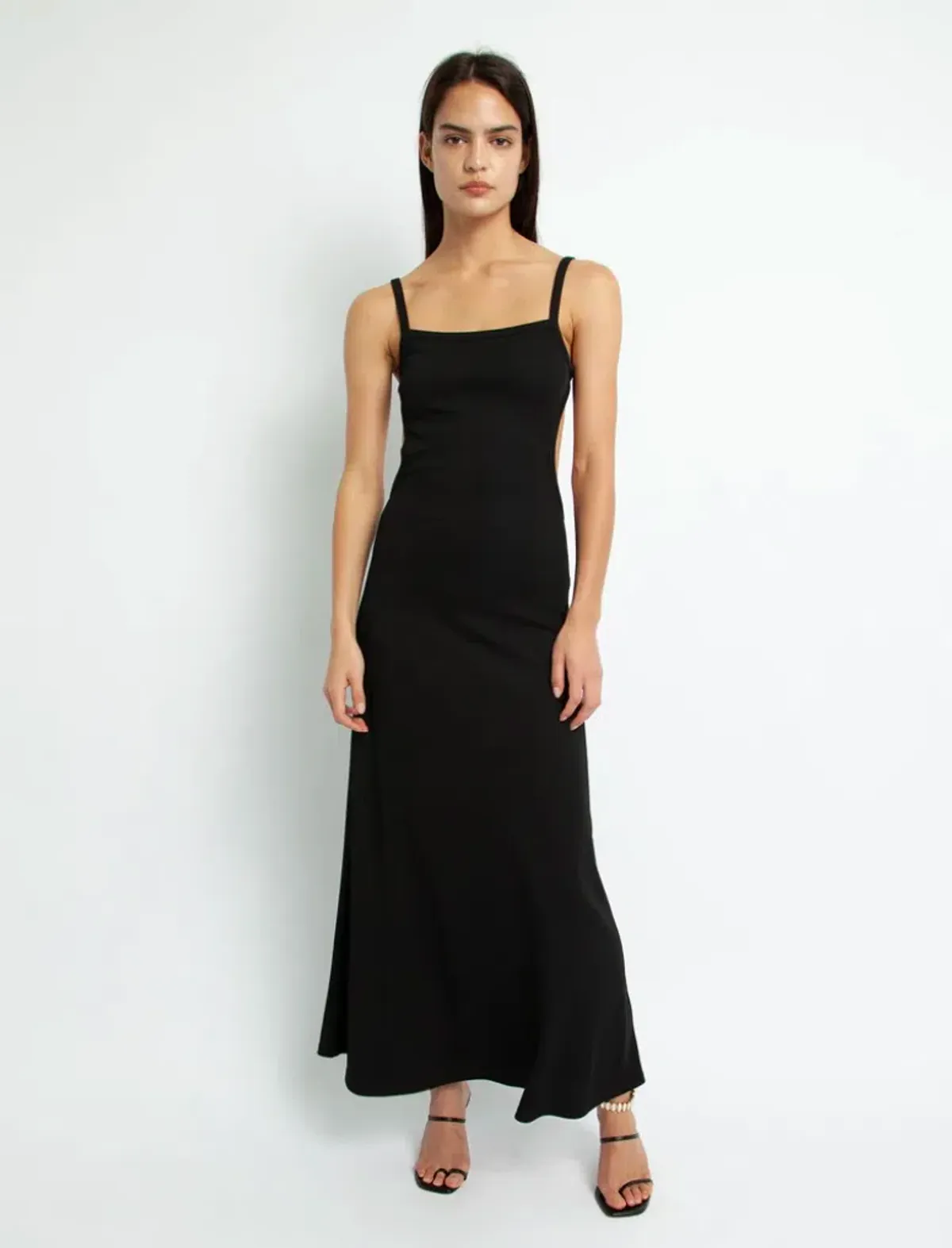 Christopher Esber Backless Wire Back Dress Black Size 6  for rent on The Volte - main image