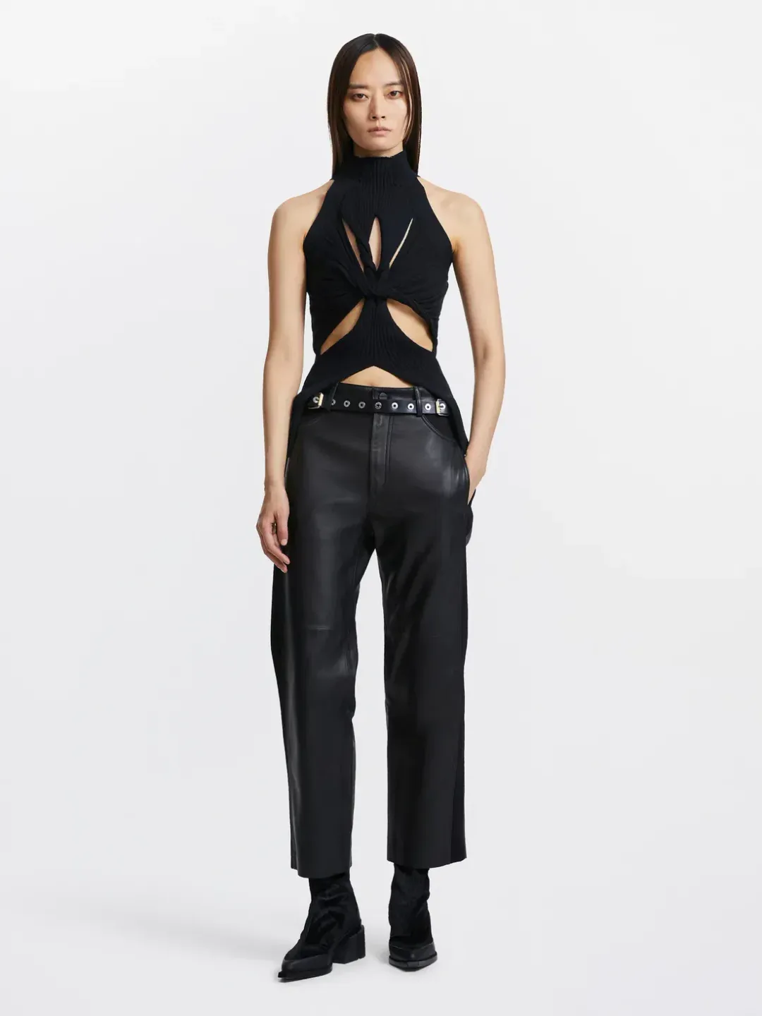 Dion Lee Muscular Twist Tank Black Size 6 for rent on The Volte - main image