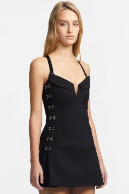 Dion Lee Accordion Pleat Mini Dress Black Size 6 for rent on The Volte - image 4