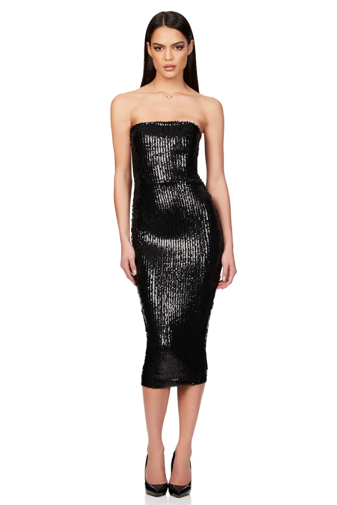 Nookie Mira Midi Dress Black Size 8 for rent on The Volte - main image
