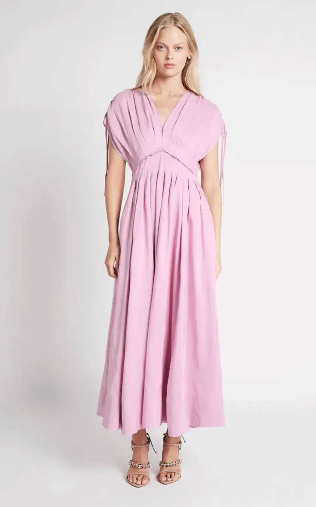 Aje Cosmos Midi Dress Pink Size AU 12 for rent on The Volte - main image