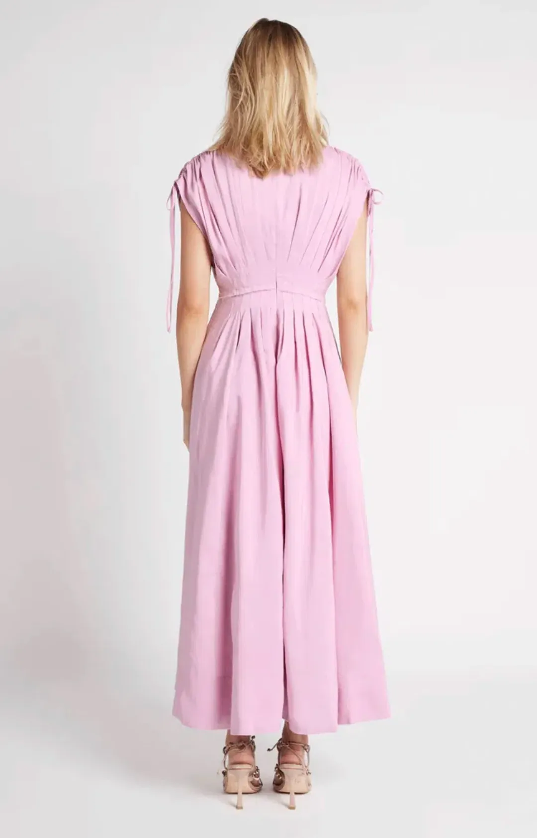 Aje Cosmos Midi Dress Pink Size AU 12 for rent on The Volte - main image