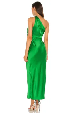 The Sei Asymmetrical Draped Dress in Kelly Green Size 8 for rent on The Volte - image 3