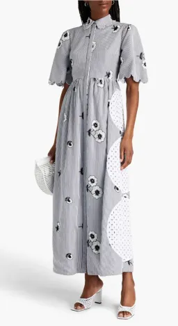 Huishan Zhang Reversible Broderie Anglaise Dress Print White Size AU 6 for rent on The Volte - image 1