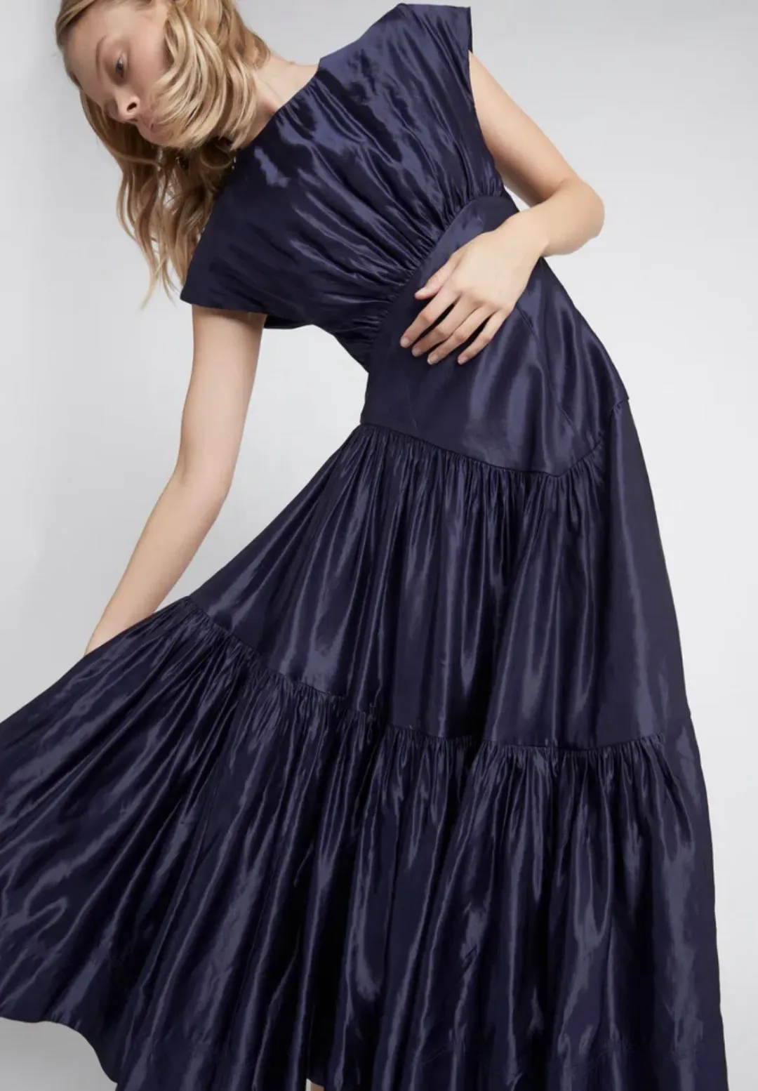 Aje Serendipity Reflection Midi Dress Washed Indigo Size 10 for rent on The Volte - main image