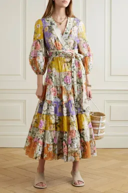 Zimmermann Pattie Wrap Midi Wrap Dress Print Size 4  for rent on The Volte - image 2