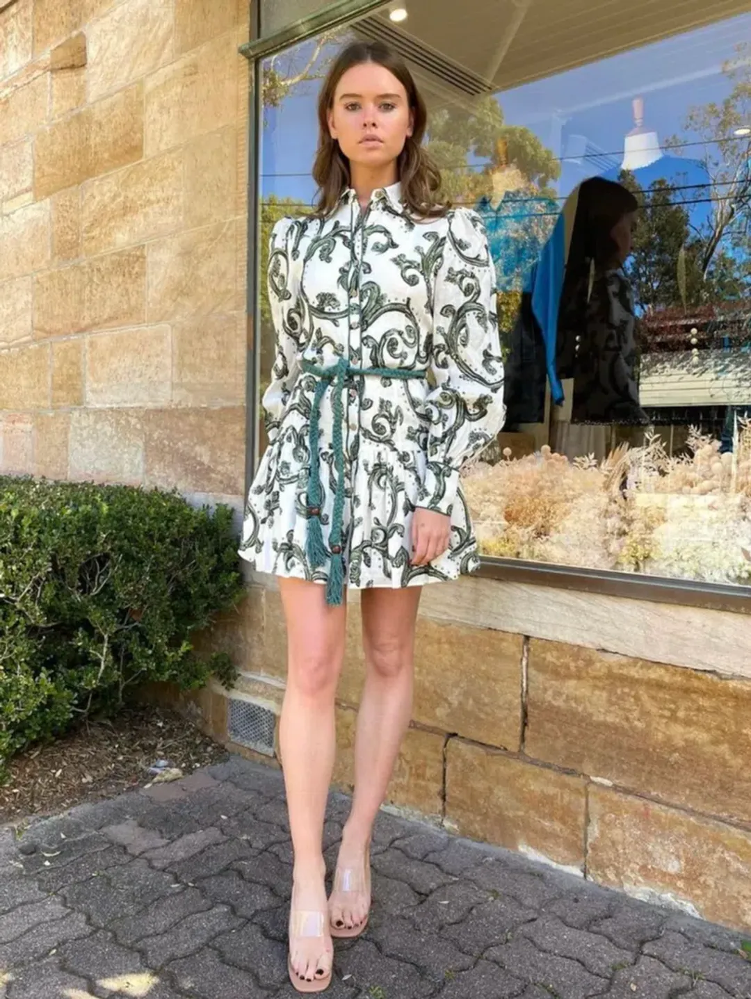 Kate Ford Zelie Short Shirt Dress Print Size 8  for rent on The Volte - main image