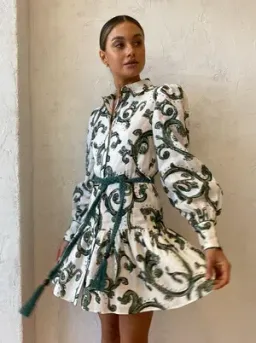 Kate Ford Zelie Short Shirt Dress Print Size 8  for rent on The Volte - image 1