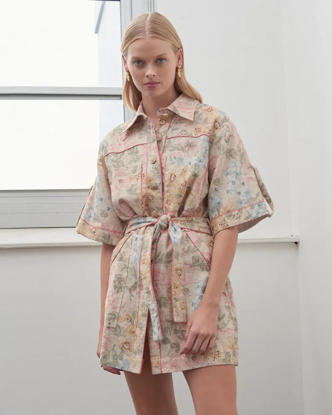 Alemais Patricia Mini Shirt Dress Print Size 6 for rent on The Volte - main image