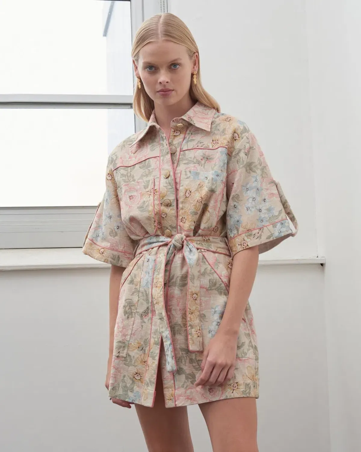 Alemais Patricia Mini Shirt Dress Print Size 6 for rent on The Volte - main image