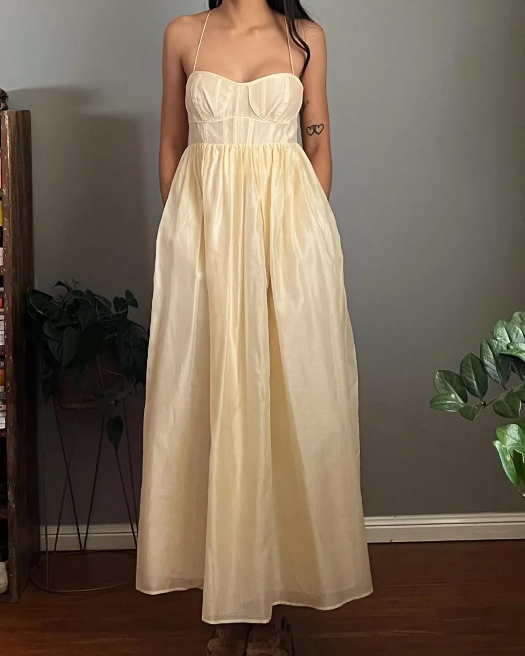Ulla Johnson Mariza Cotton Blend Organza  Midi Dress Cream Size XS/Au 4 for rent on The Volte - main image
