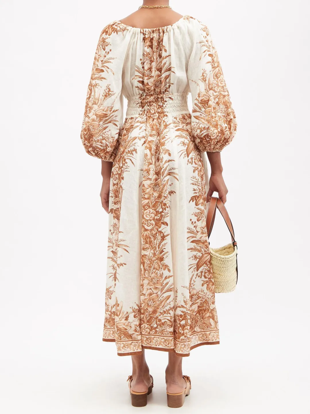 Zimmermann Moonshine Printed Linen Midi Dress Print Size 2 for rent on The Volte - main image