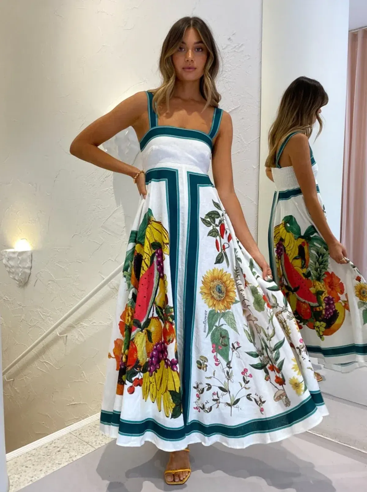 Alemais Frutta Midi Sundress in Multi Size 6 for rent on The Volte - main image