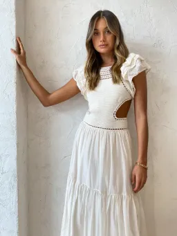 Magali Pascal Lottie Maxi Dress Ivory Size 8 for rent on The Volte - image 3