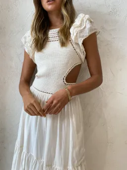 Magali Pascal Lottie Maxi Dress Ivory Size 8 for rent on The Volte - image 4