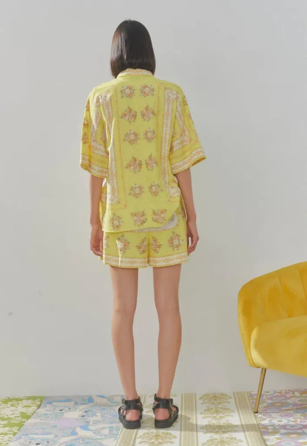 Alemais Catalina Shirt and Shorts Set Yellow Size 10 for rent on The Volte - main image
