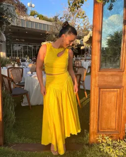 Aje The Jolie Asymmetric Cut Out Set Size 8 Sun Shower Yellow Size 8 for rent on The Volte - image 1
