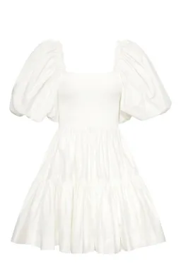 Aje Casa Puff Sleeve Mini Knit Dress White Size 14  for rent on The Volte - image 5