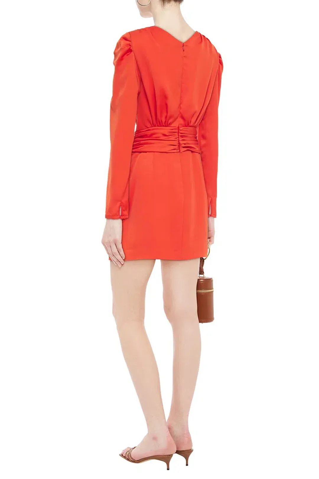 Nicholas Gathered Mini Dress Orange Size 8 for rent on The Volte - main image