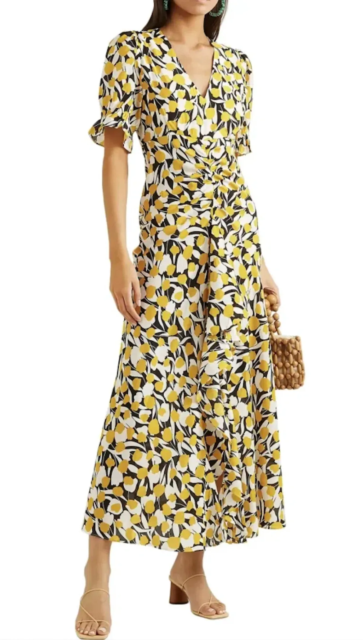 Rixo Ariel ruffled cotton and silk floral-print dress Size XXS for rent on The Volte - main image